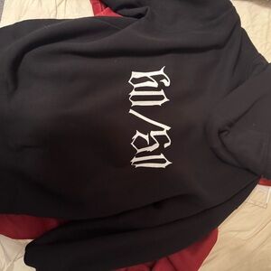 Seven7 Black Hoodie with White Graphic